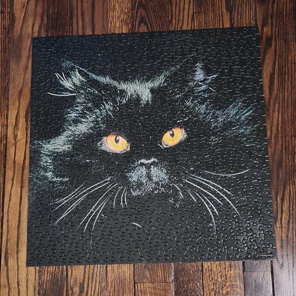 Black Cat Springbok Puzzle 50 Piece Midnight 70s Halloween Spell - Picture 2 of 13